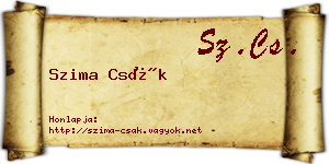 Szima Csák névjegykártya
